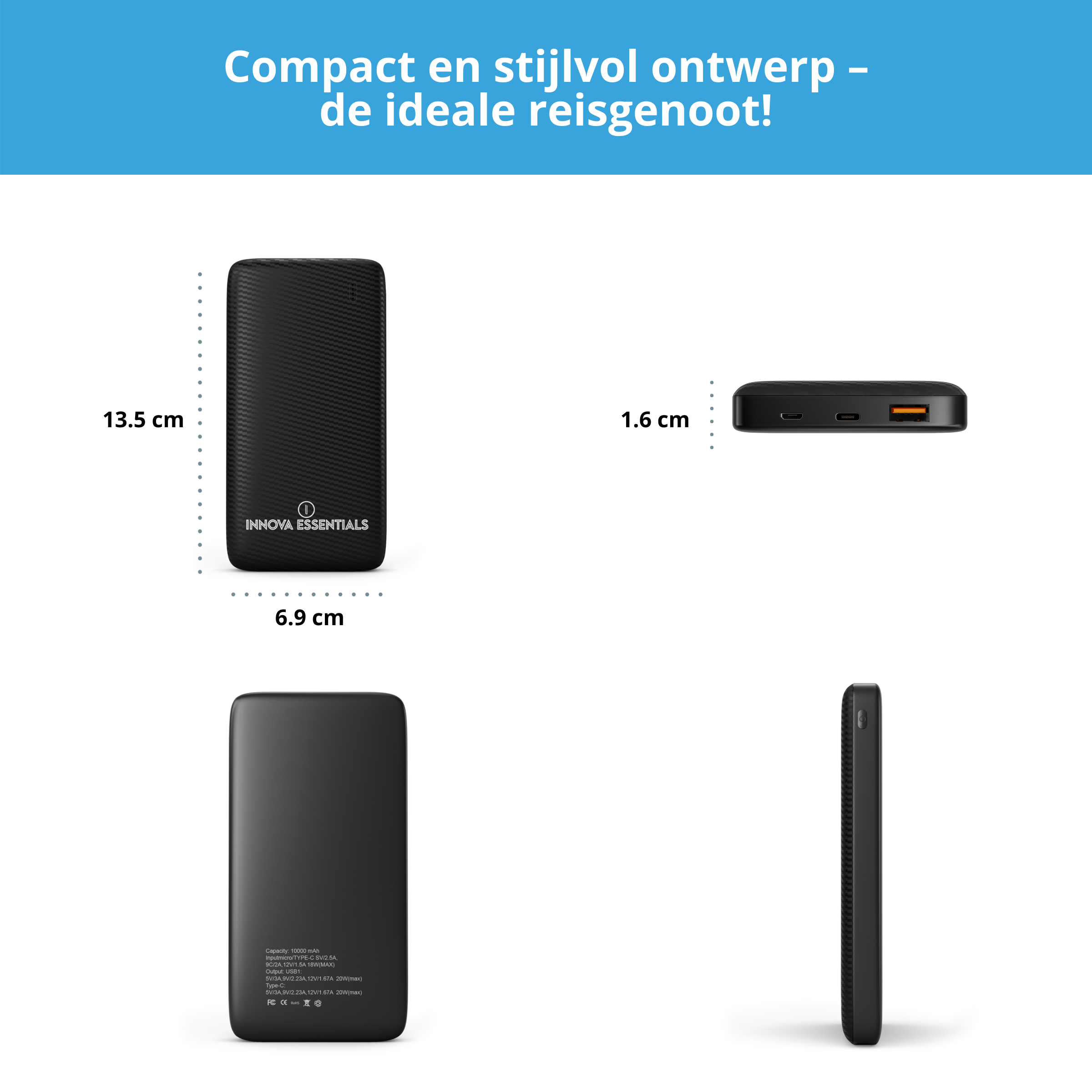 Innova Essentials Mini Powerbank 10.000 mAh
