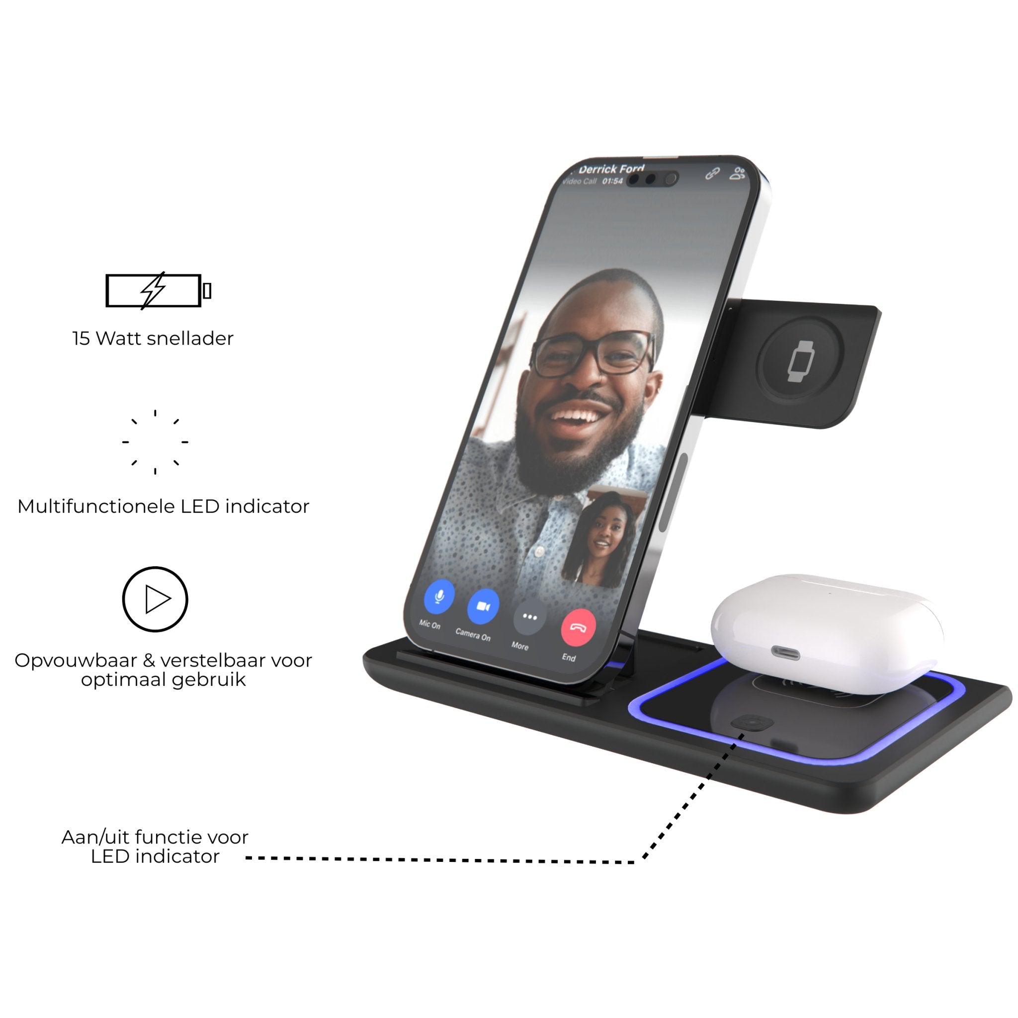 Innova Essentials 3-in-1 draadloze oplader - Innova EssentialsInnova Essentials