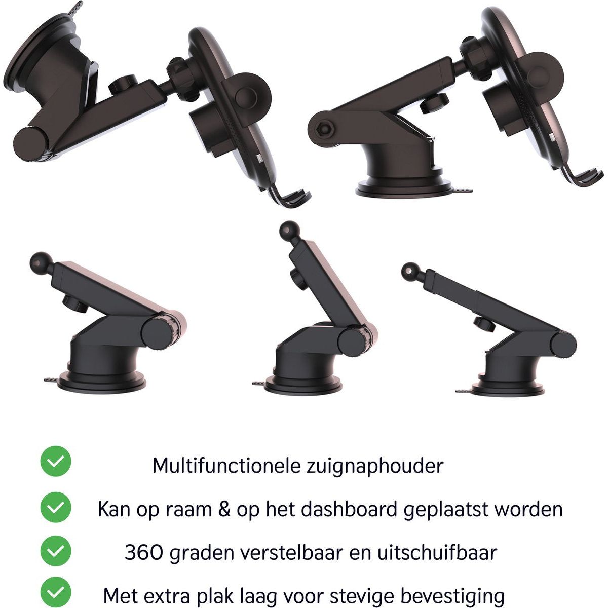 Innova Telefoonhouder met Qi Draadloze Oplader Auto (15 Watt Autolader) - Innova EssentialsInnova Essentials