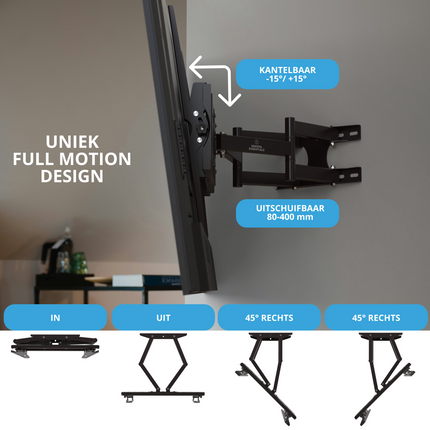 Innova® TV Muurbeugel Full Motion – 20 tot 75 inch