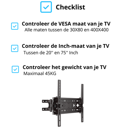 Innova® TV Muurbeugel Full Motion – 20 tot 75 inch