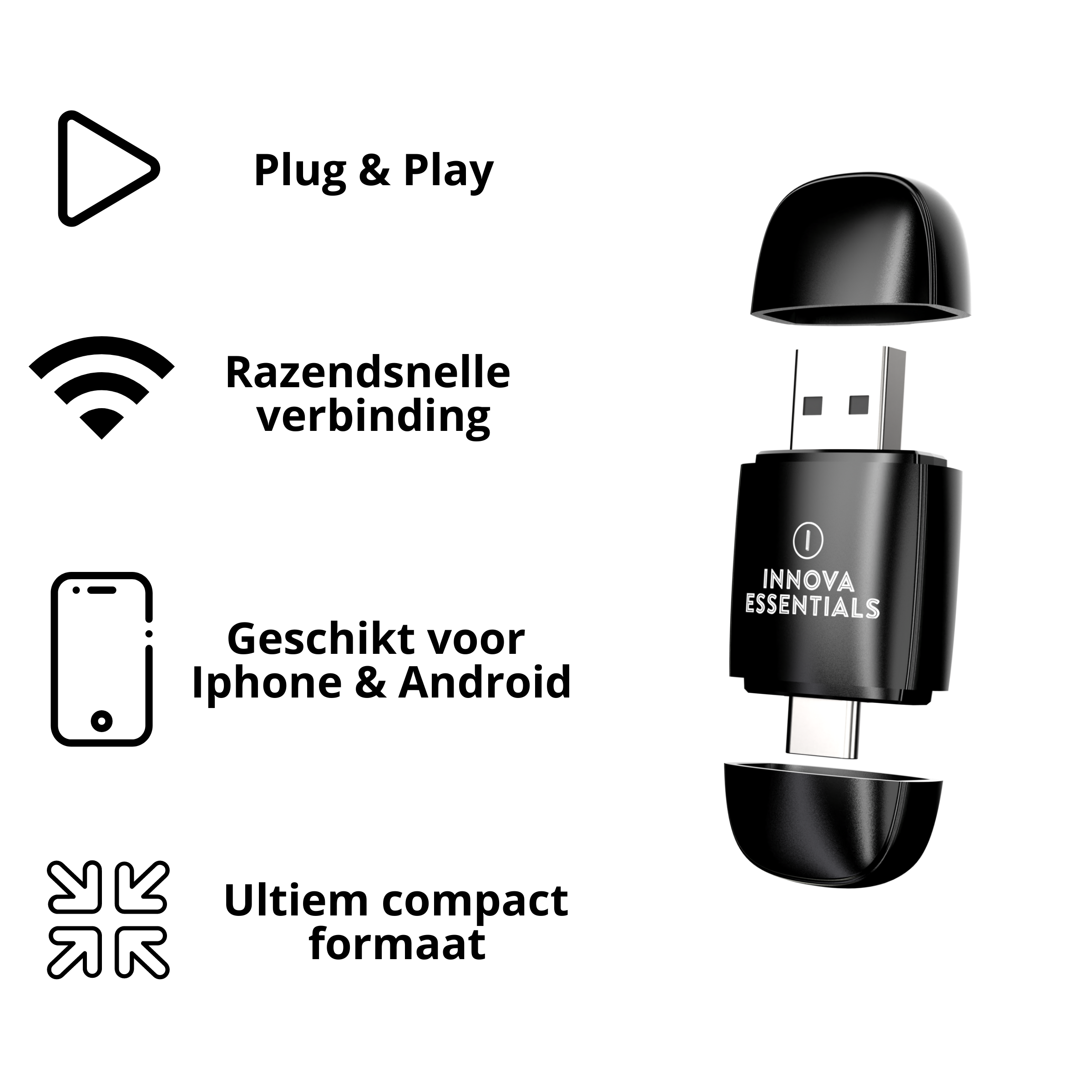 2-in-1 draadloze CarPlay Android Auto Adapter Plug and Play 2-in-1 draadloze CarPlay Android Auto Adapter Plug and Play