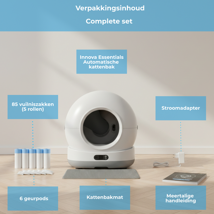 Innova® LitterBox Pro - Automatische Kattenbak XXL 82L