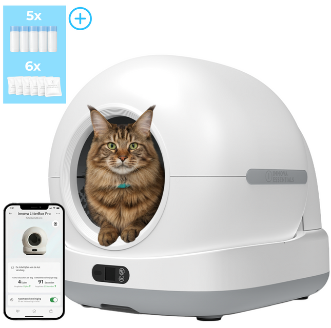 Innova® LitterBox Pro - Automatische Kattenbak XXL 82L