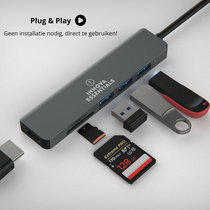 Innova Essentials 6 in 1 USB C Hub 3.0 - 4K UHD HDMI - Innova EssentialsInnova Essentials