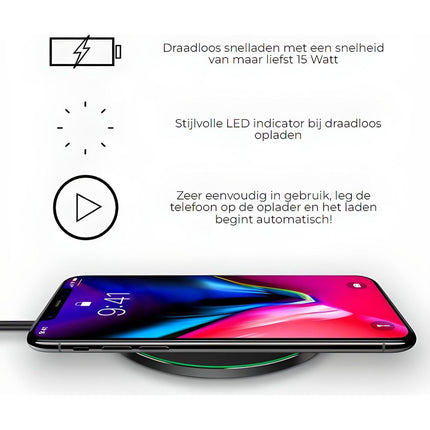 Innova Essentials Draadloze Oplader - QI Snellader - 15W - Innova EssentialsInnova Essentials