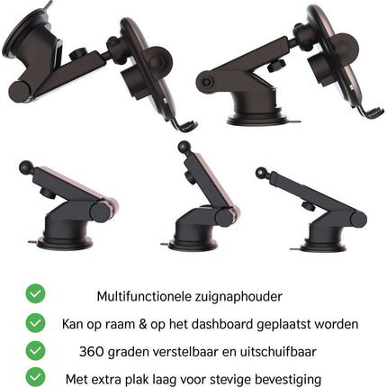 Innova Telefoonhouder met Qi Draadloze Oplader Auto (15 Watt Autolader) - Innova EssentialsInnova Essentials